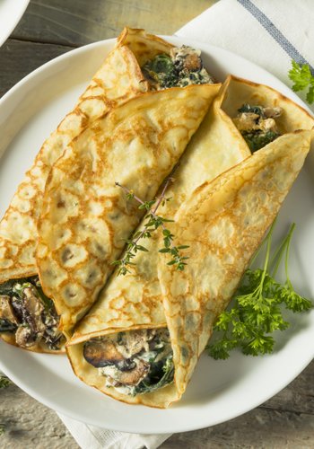 Rezept Crêpes mit Ricotta und Pilzen