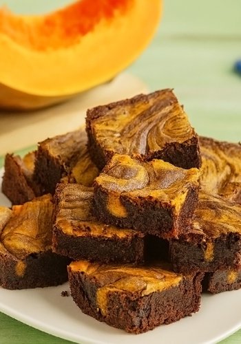 Rezept Kürbis-Amaretti-Cheesecake-Brownies